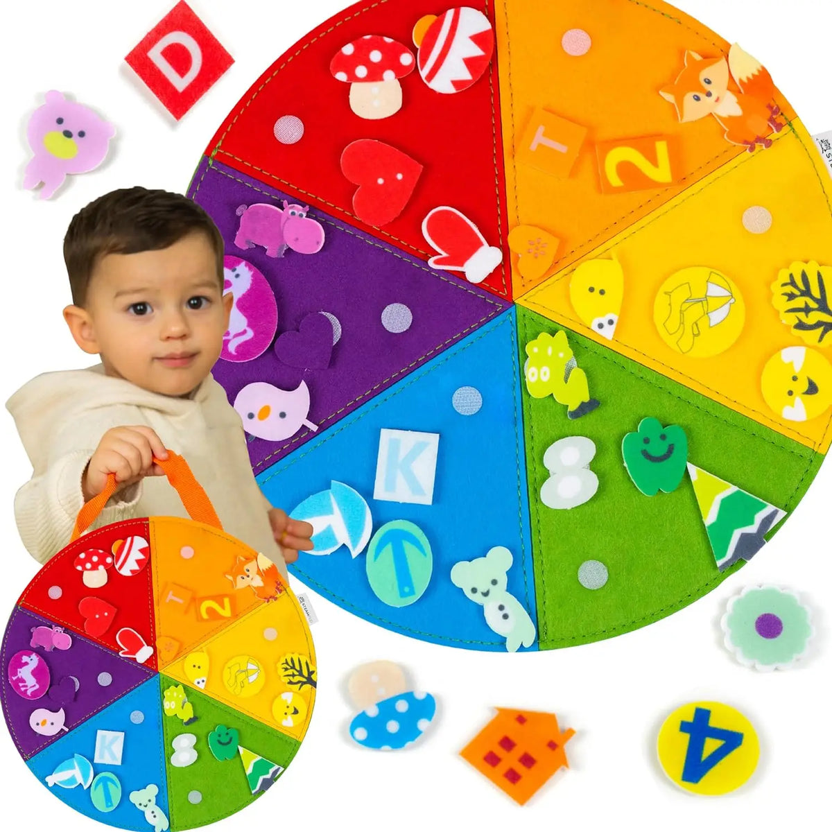 גלגל מיון צבעים מלבד – מדביקים חיות וצורות