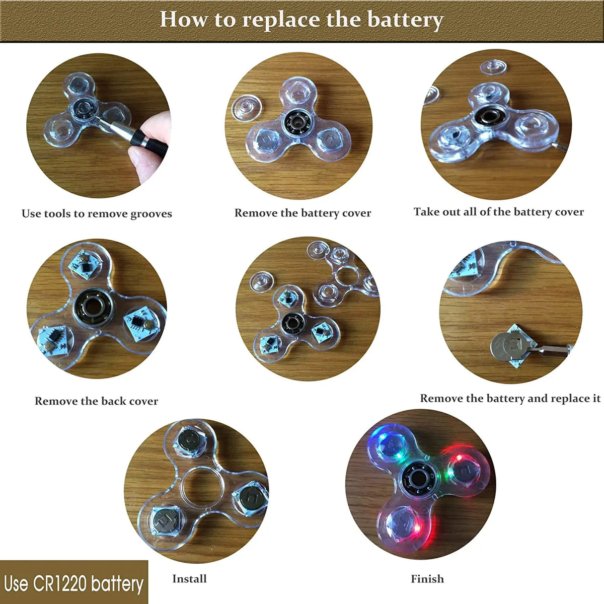 ספינר קריסטל עם אורות LED – תמונה 4