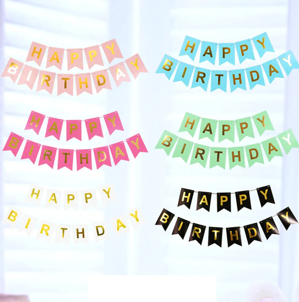 שרשרת דגלוני "Happy Birthday" – עשרות עיצובים – תמונה 2