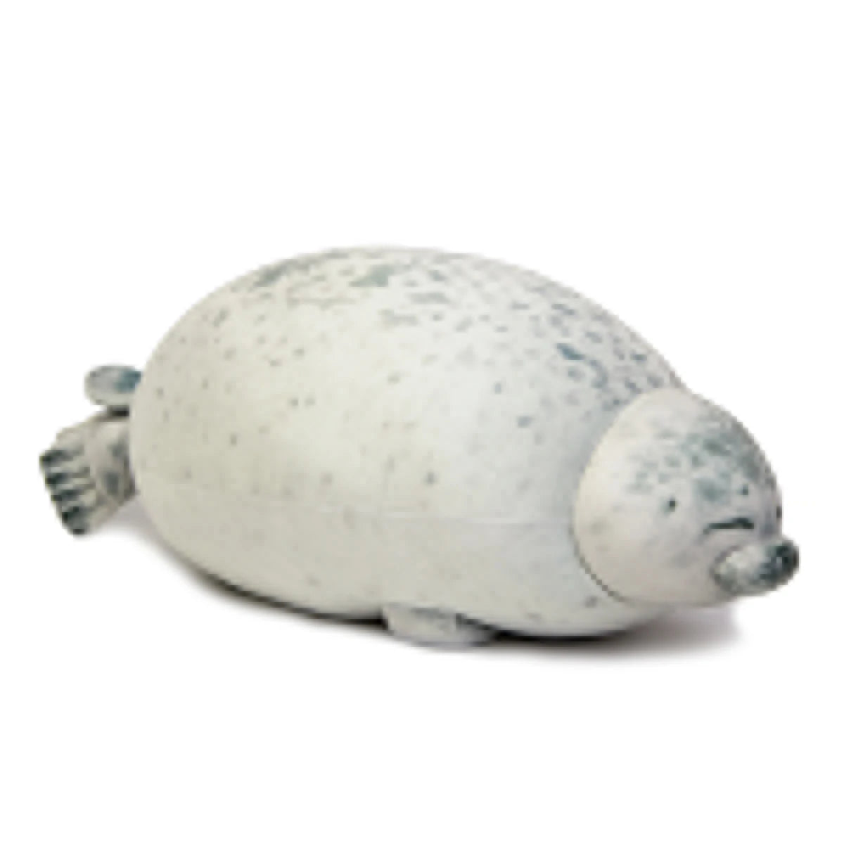 Soft seal plush shown beside a smaller toy for size