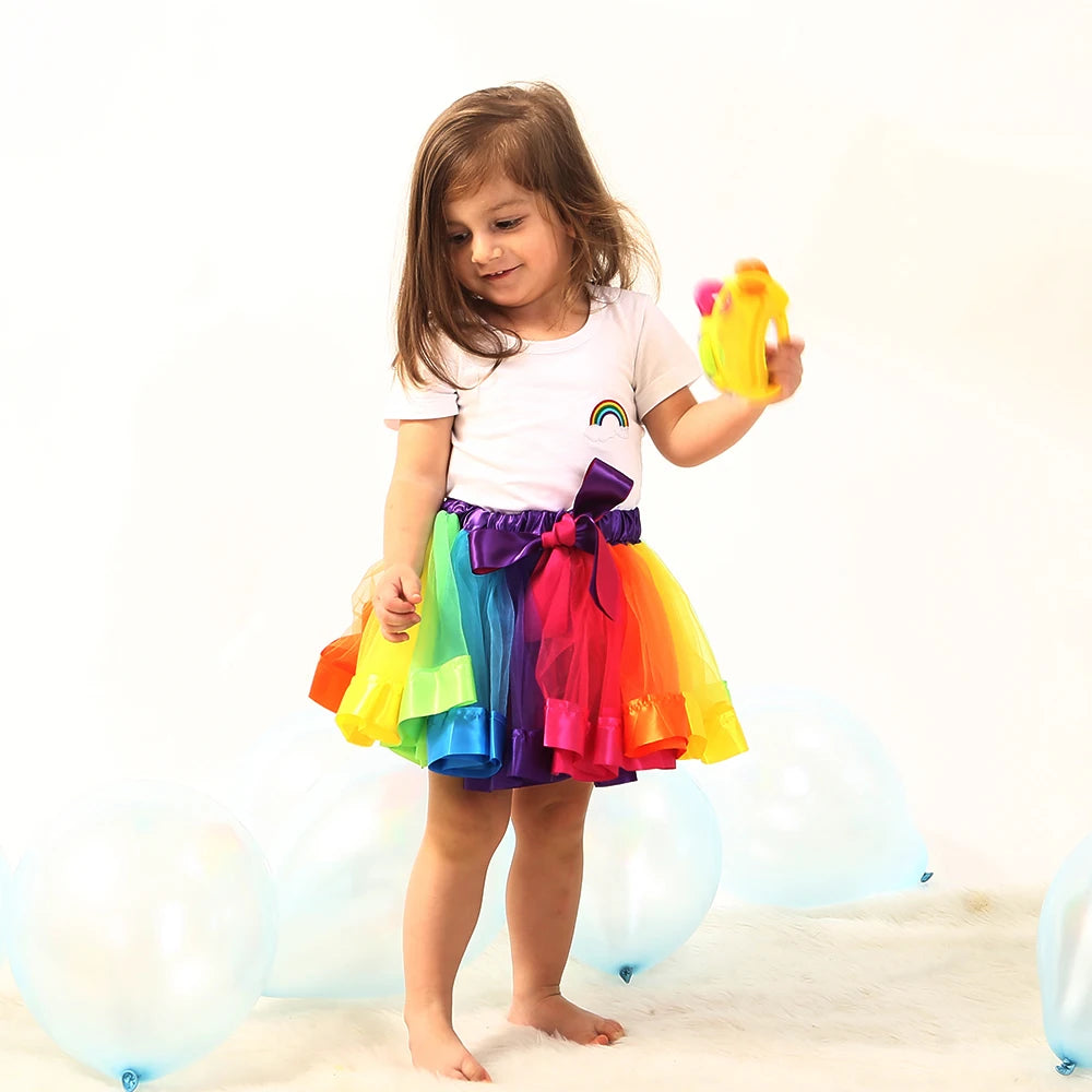 חצאית טוטו בצבעי הקשת – לגילאי 1–8 – תמונה 3