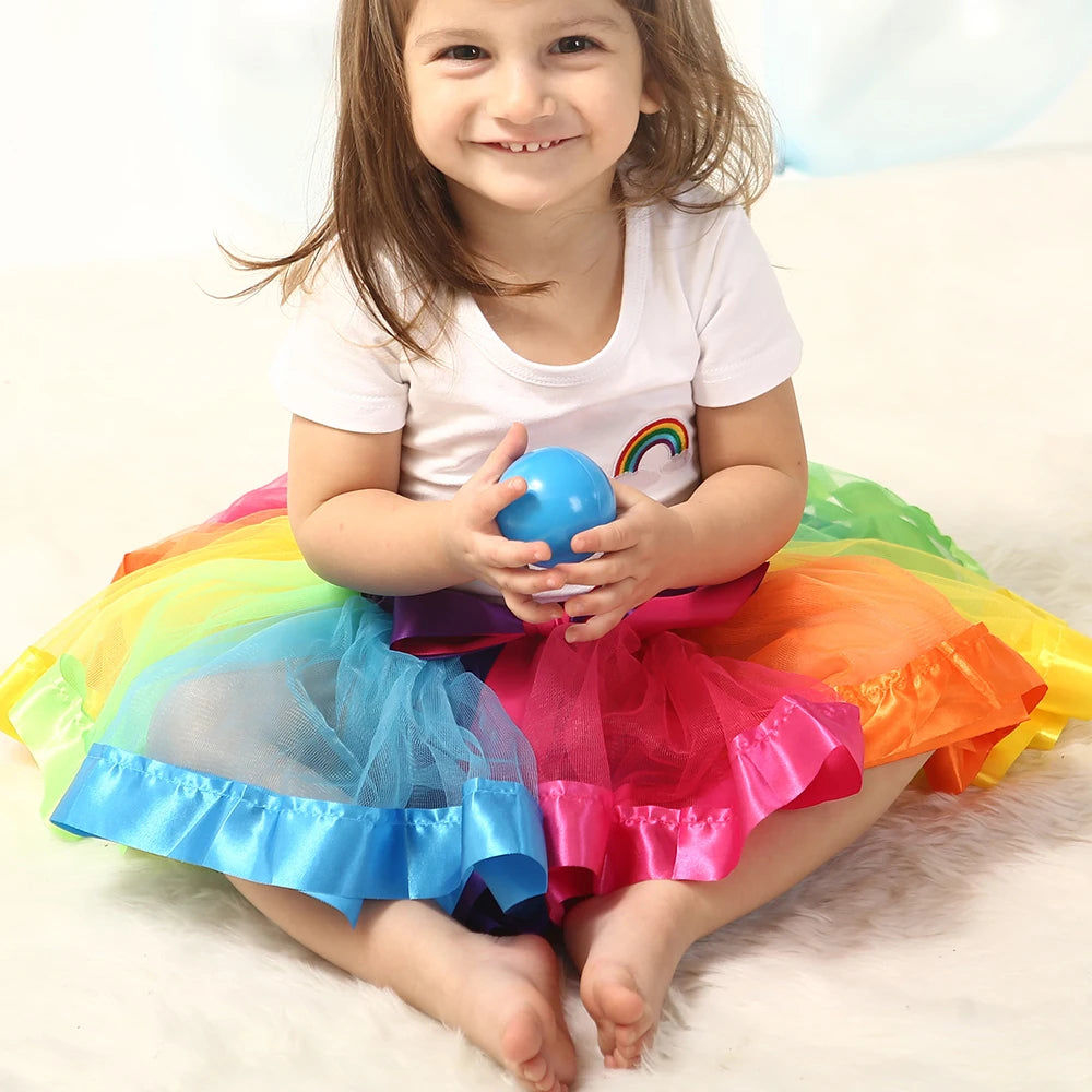 חצאית טוטו בצבעי הקשת – לגילאי 1–8 – תמונה 2