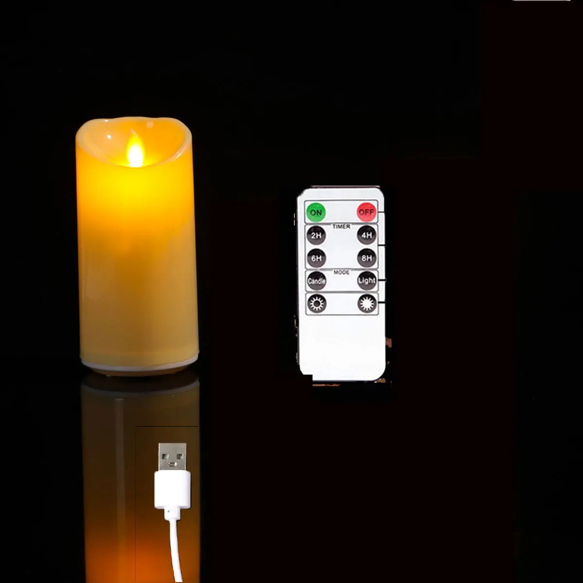 נרות לד נטענים עם להבה מתנועעת ושלט לשולחן החג – נר אחד או סט של 3 – תמונה 9