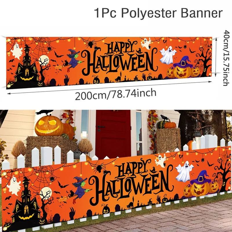 באנר בד "Happy Halloween" לגדר ולקיר – 200 ס״מ, דגמים לבחירה – תמונה 7