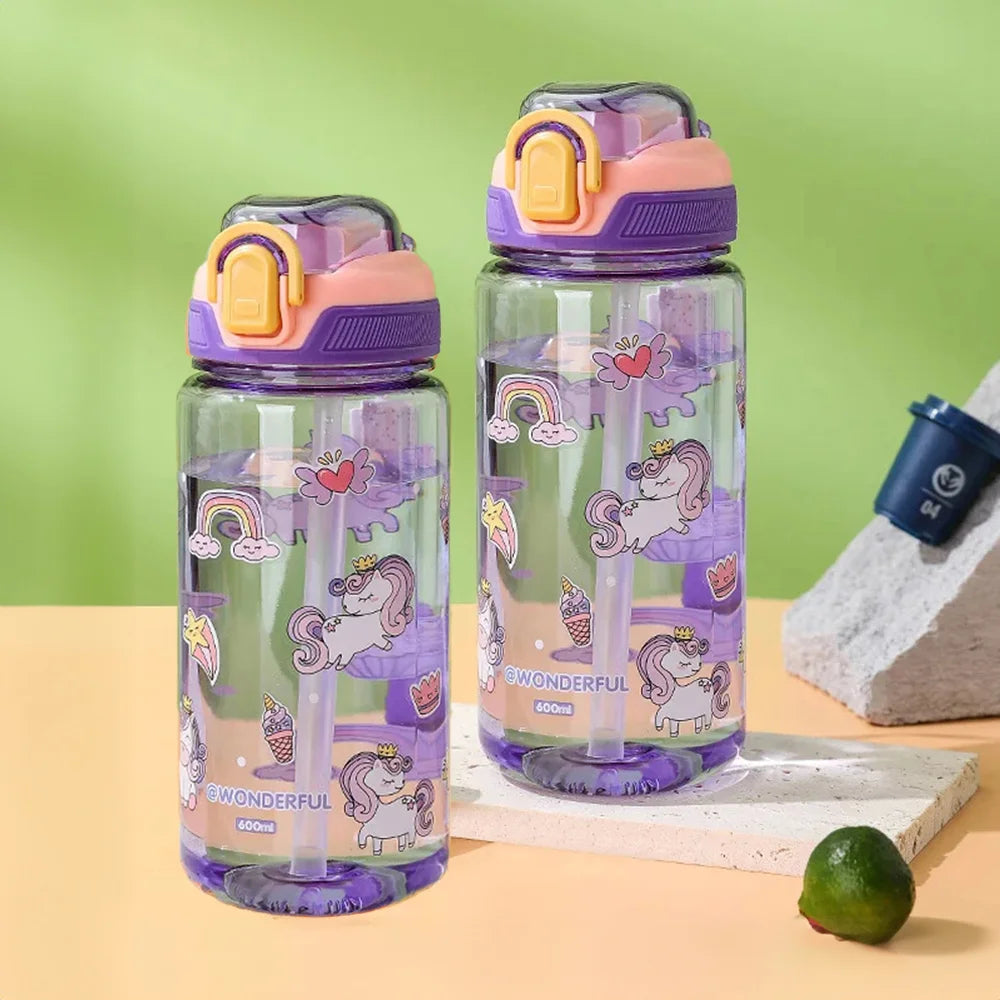 בקבוק מים חיות חמודות – 600 מ״ל עם נעילה – תמונה 7