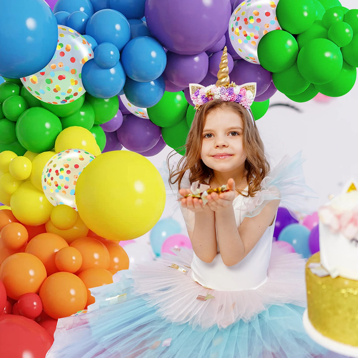 ערכת קשת 96 בלונים בצבעי הקשת – תמונה 3