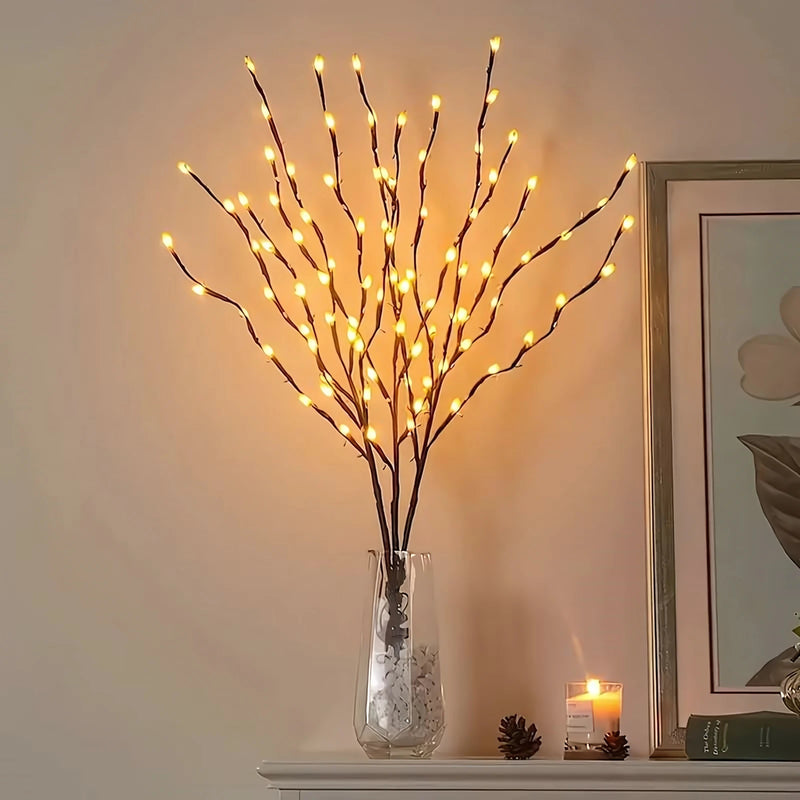 ענפי אור לד לאגרטל לסילבסטר – 20 נורות על סוללות, 6 צבעים