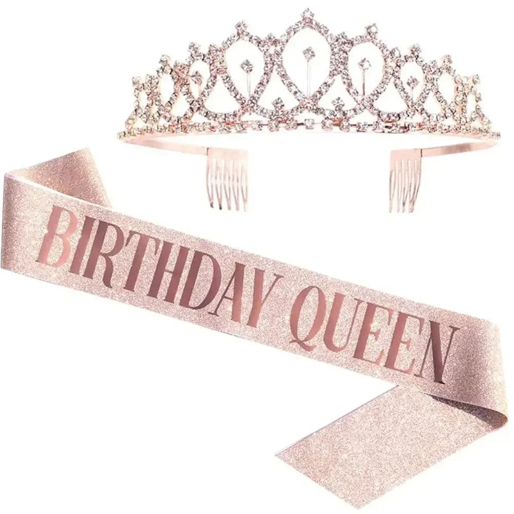 כתר יהלומים וסרט "Birthday Girl" או "Birthday Queen" לחוגגת – תמונה 5