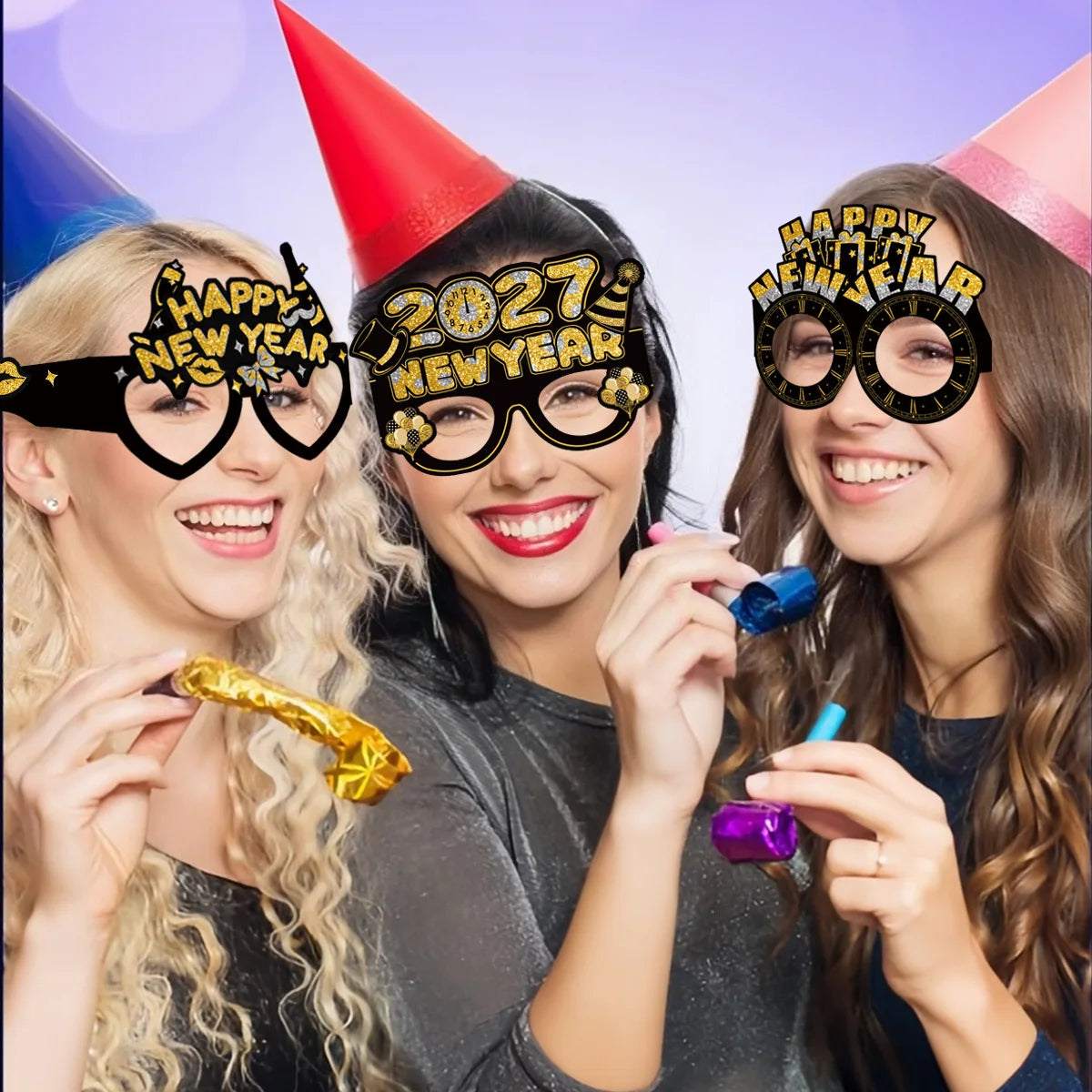 משקפי נייר "2027" ו-"Happy New Year" למסיבת סילבסטר – תמונה 6