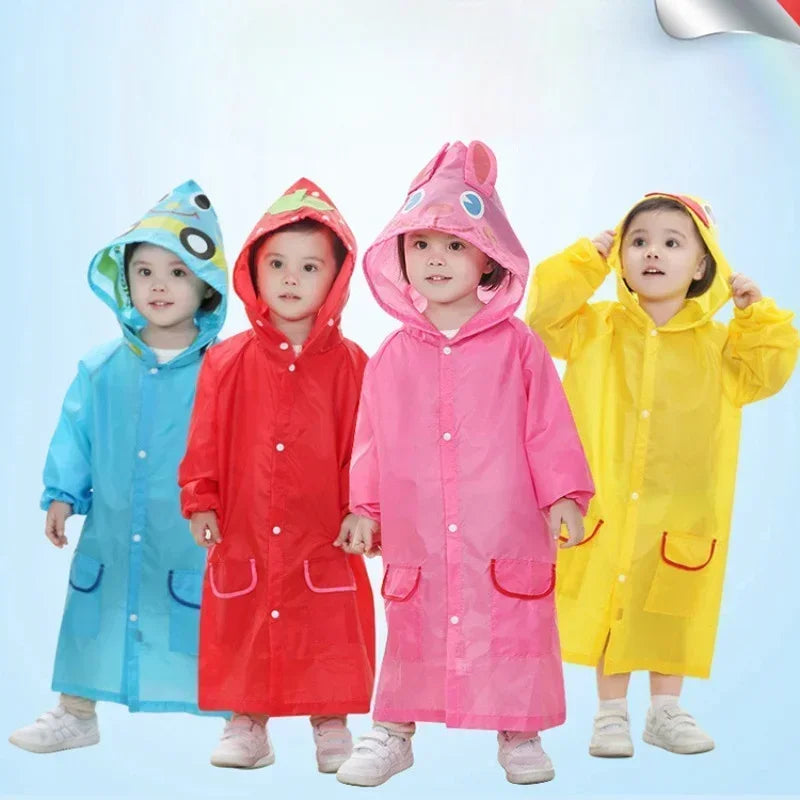 פונצ׳ו גשם לילדים עם כובע חיה – תמונה 3