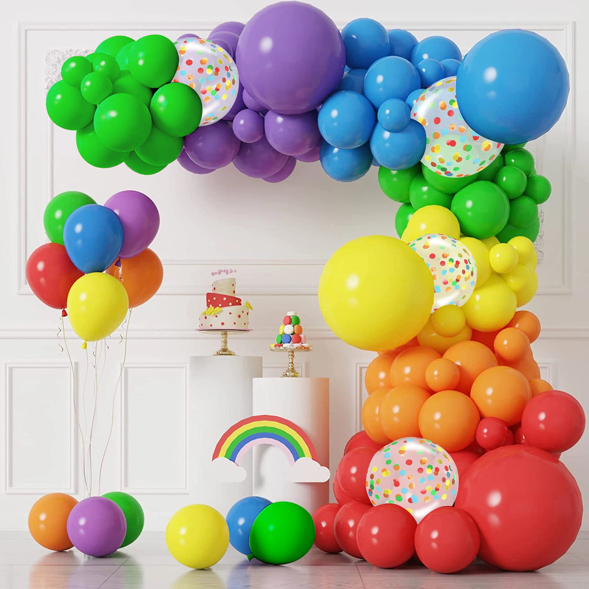ערכת קשת 96 בלונים בצבעי הקשת – תמונה 2