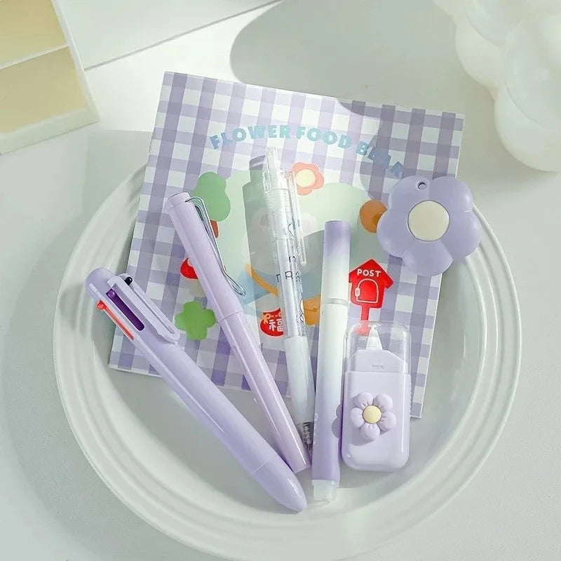 סט 7 כלי כתיבה בצבעי פסטל – מתנה לתלמידה – תמונה 2