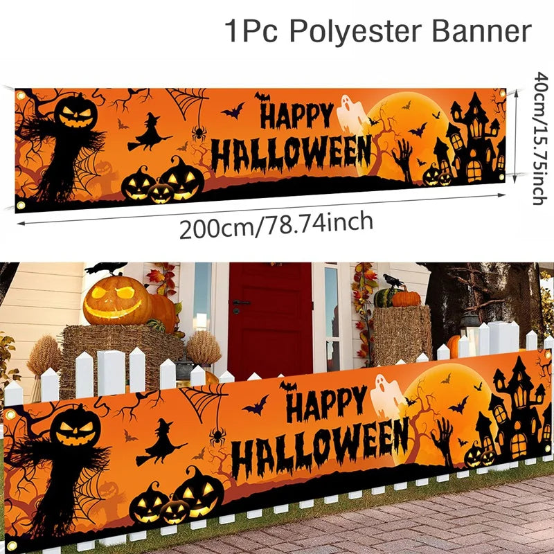 באנר בד "Happy Halloween" לגדר ולקיר – 200 ס״מ, דגמים לבחירה – תמונה 8