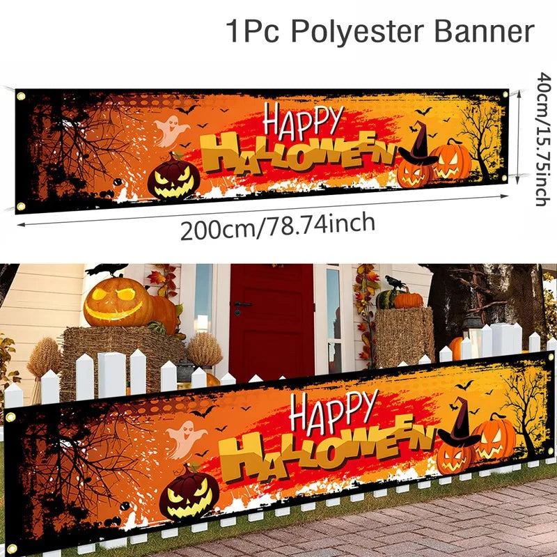 באנר בד "Happy Halloween" לגדר ולקיר – 200 ס״מ, דגמים לבחירה – תמונה 11
