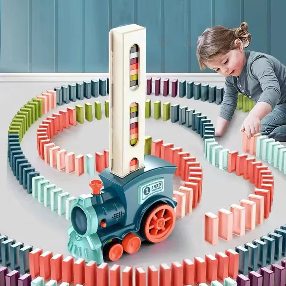 רכבת דומינו – מניחה את האבנים לבד