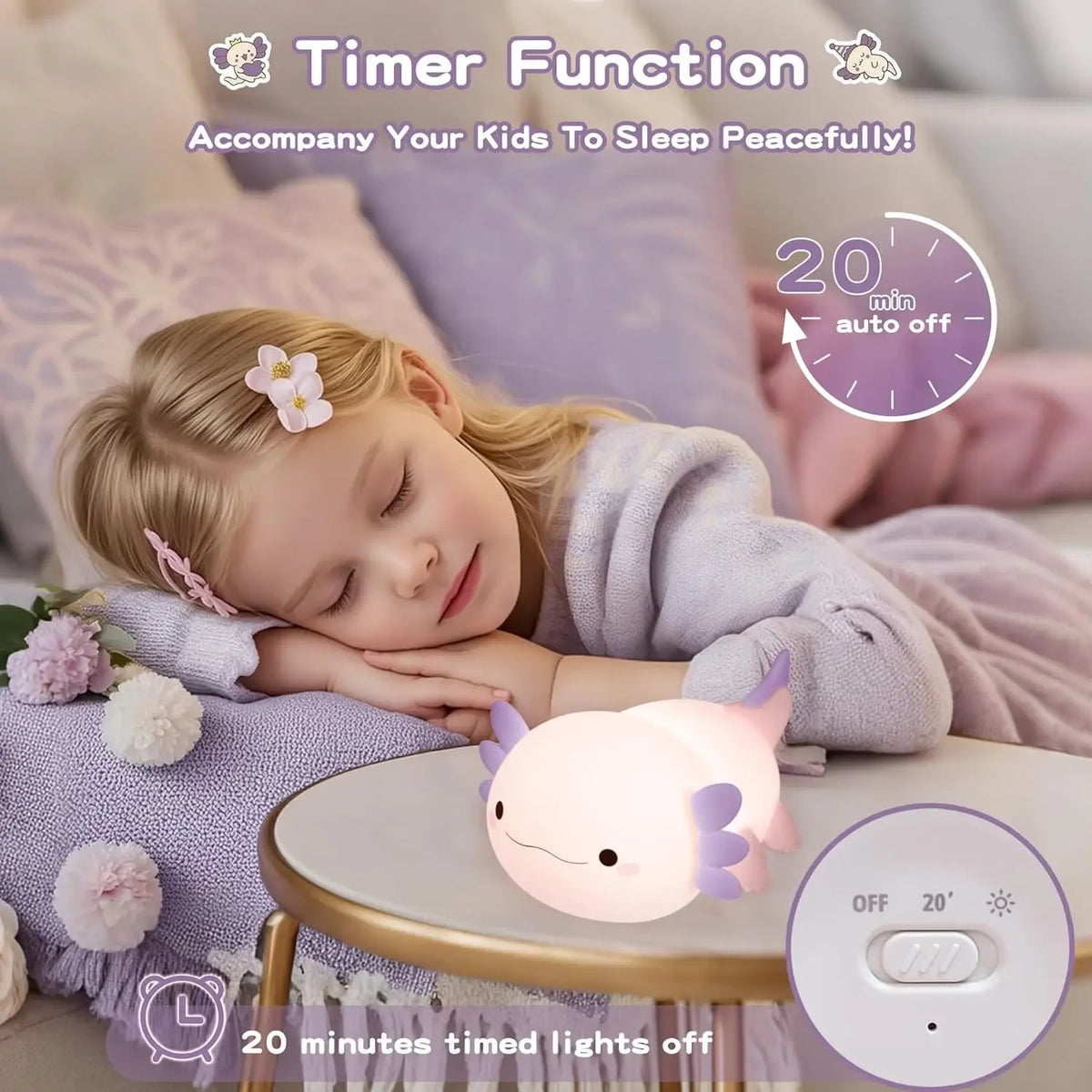 מנורת לילה אקסולוטל מסיליקון – רכה למגע – תמונה 3