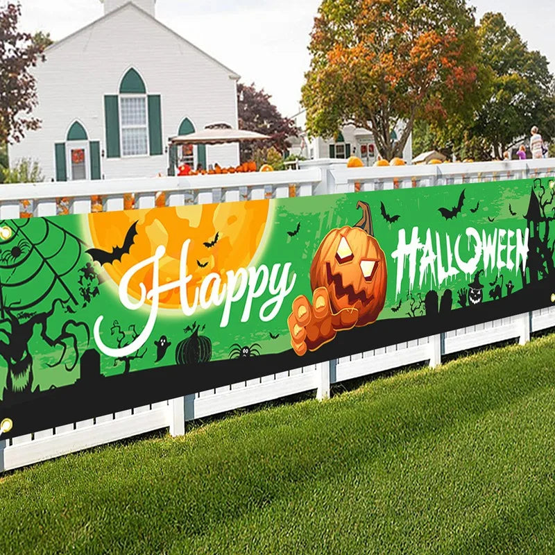 באנר בד "Happy Halloween" לגדר ולקיר – 200 ס״מ, דגמים לבחירה – תמונה 2