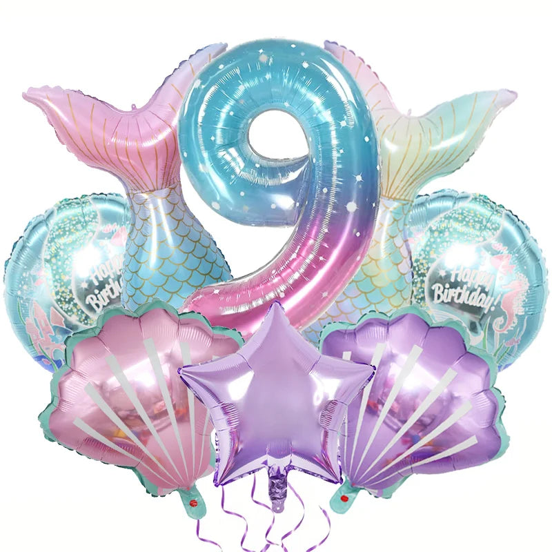 סט 8 בלוני בת ים עם בלון ספרה – ספרות 1–9 – תמונה 11