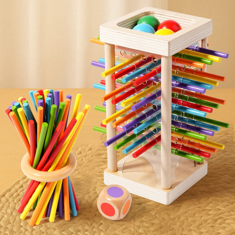 משחקי מקלות מעץ לשניים – ציור ואיזון
