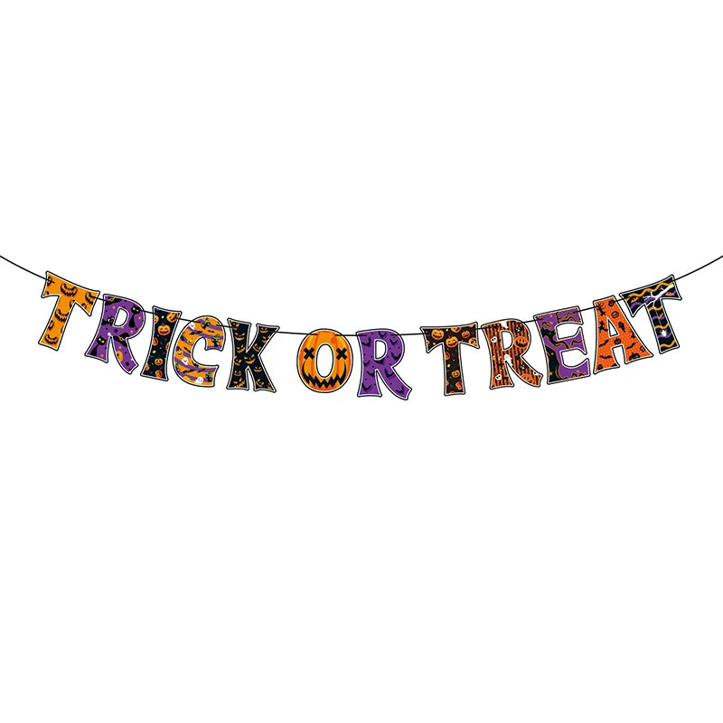 שרשרת דגלונים להאלווין – Happy Halloween, רוחות, דלעות ועוד – תמונה 5