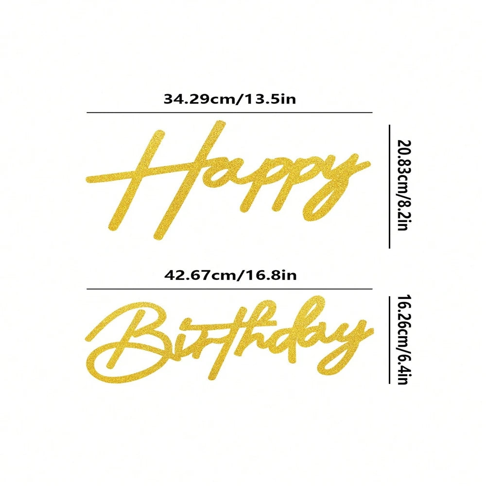 שלט "Happy Birthday" בכתב יד מלבד – 7 צבעים – תמונה 6