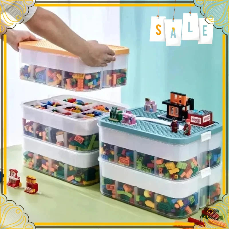 קופסת אחסון דו-קומתית לקוביות בנייה – תמונה 4