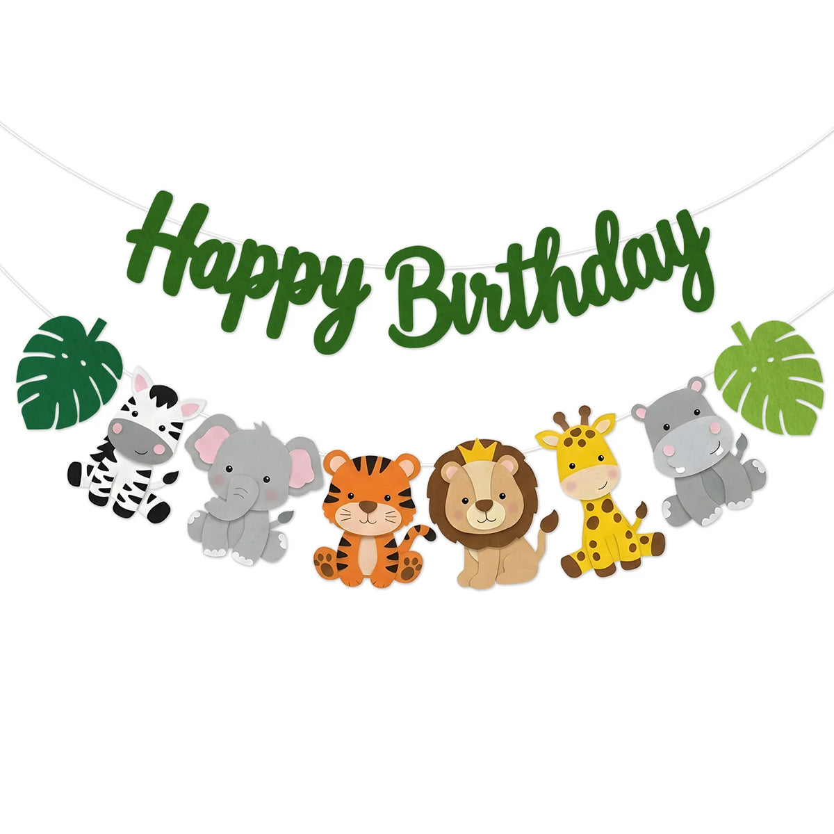 שרשרת לבד "Happy Birthday" עם חיות ג׳ונגל – תמונה 6