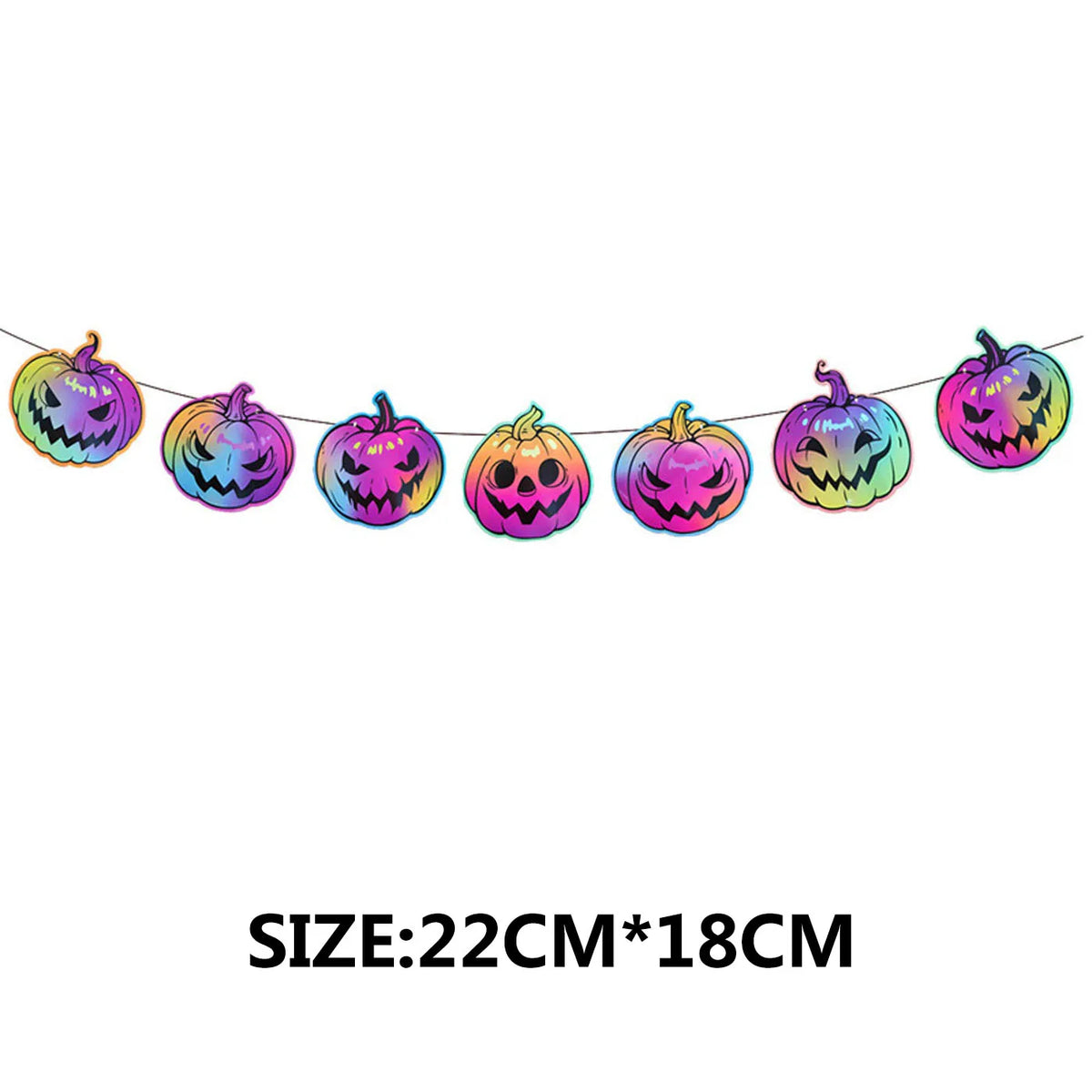 שרשרת דגלונים להאלווין – Happy Halloween, רוחות, דלעות ועוד – תמונה 7