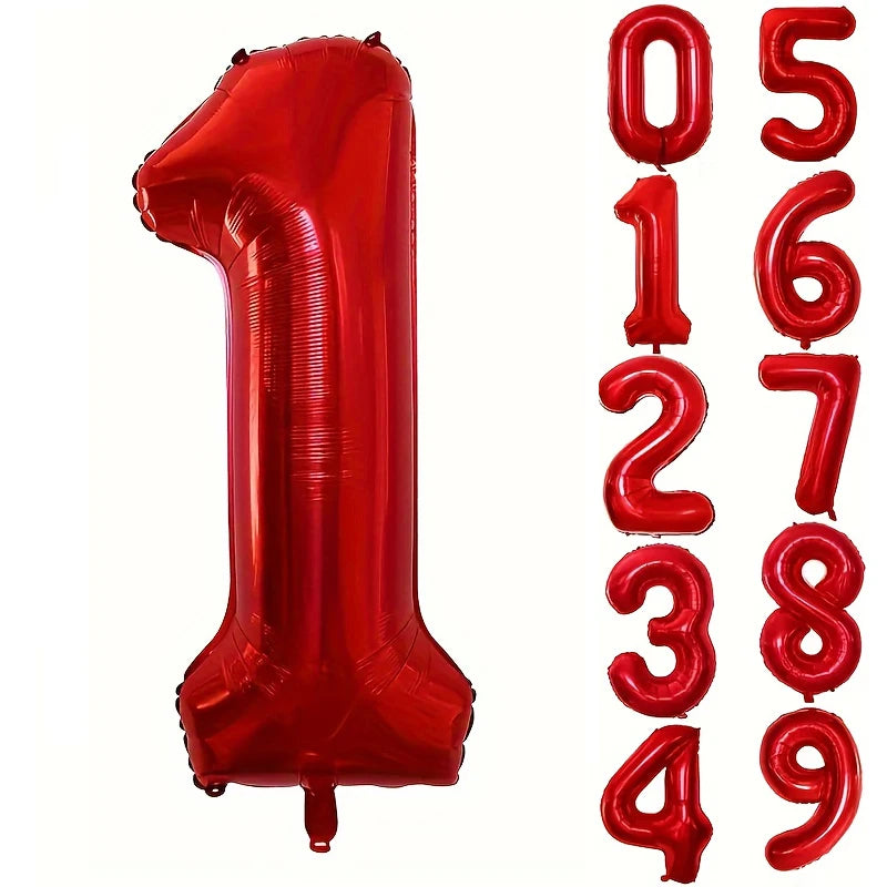 בלון ספרה אדום 80 ס״מ – ספרות 0–9 – תמונה 8