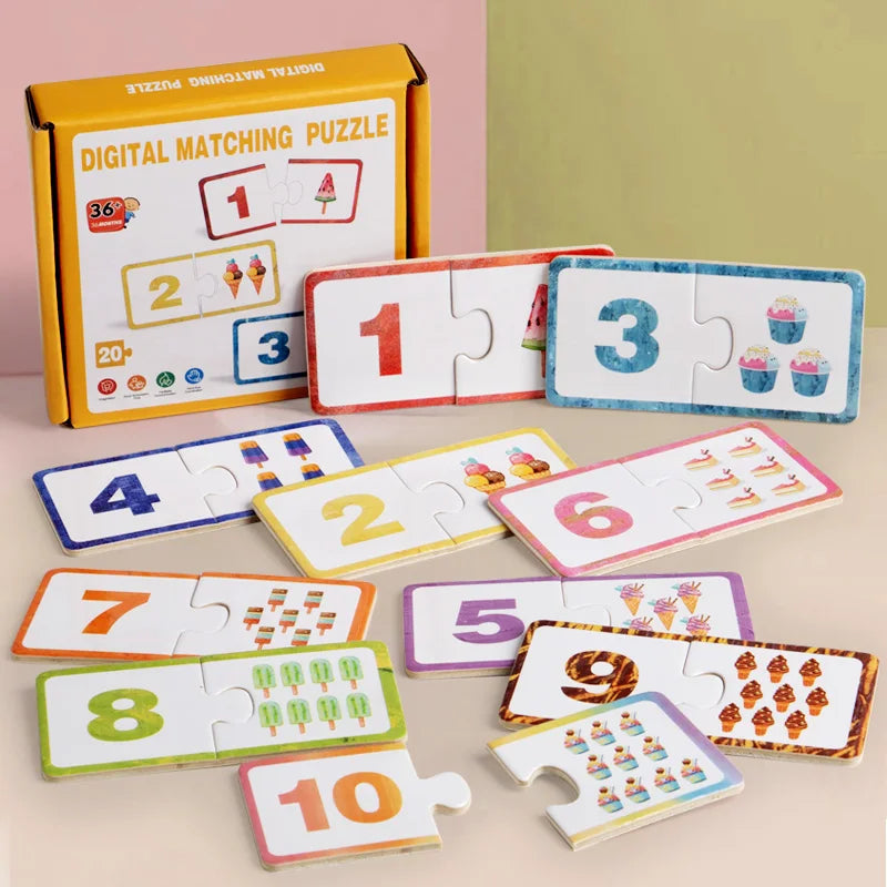 פאזל התאמת מספרים מעץ – 1 עד 10