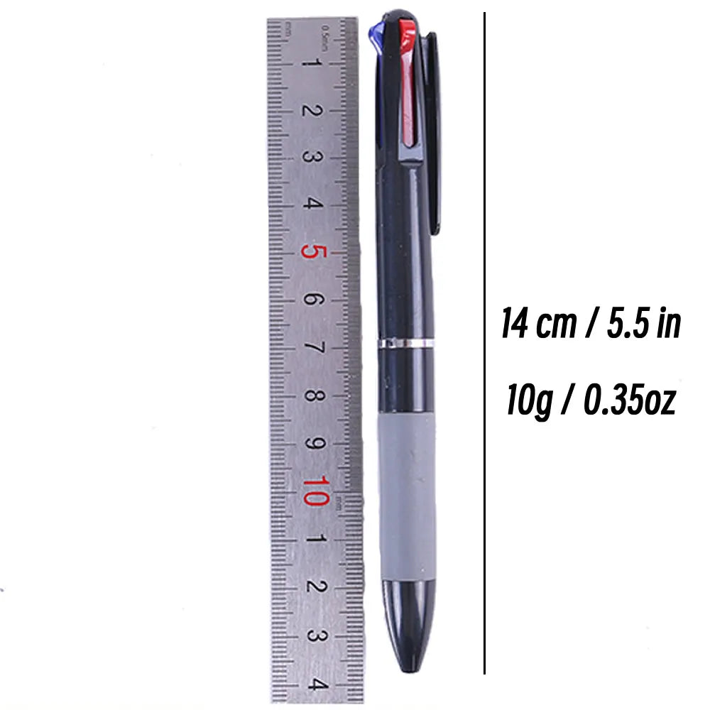 עטים כדוריים 3 צבעים בעט אחד – כחול, שחור ואדום, 5 או 10 – תמונה 3