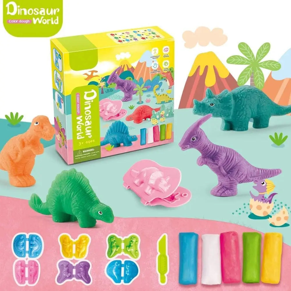 ערכת בצק משחק עם 6 תבניות דינוזאורים – תמונה 2