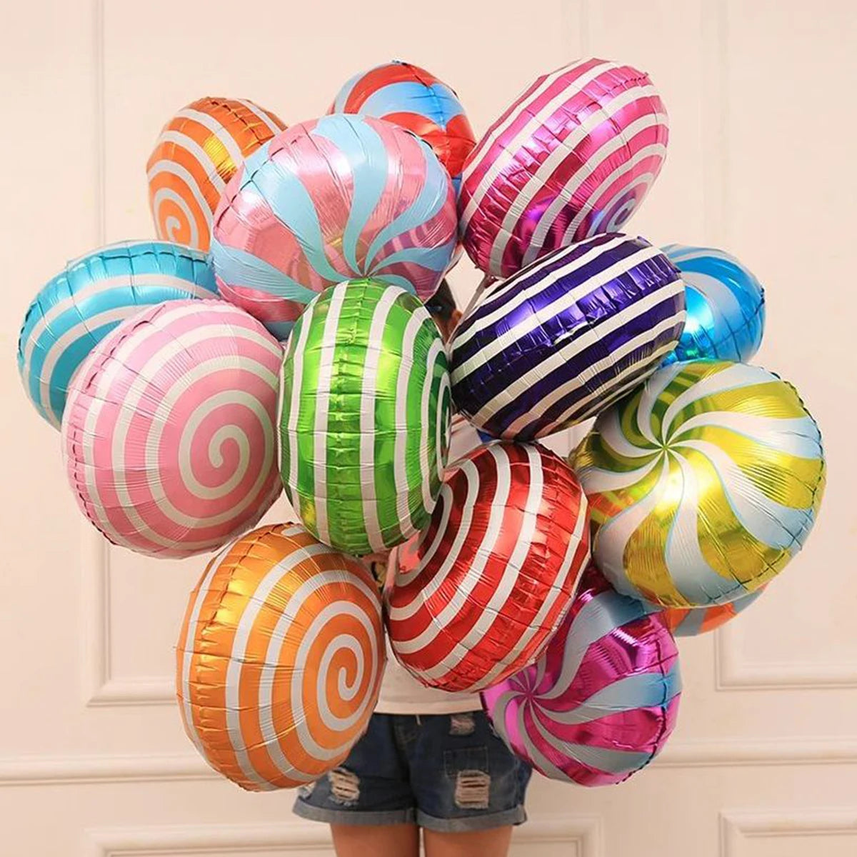 10 בלוני מיילר עגולים "Happy Birthday" – או סוכריות וכדורי 4D – תמונה 9