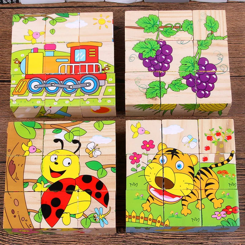 פאזל קוביות עץ – 6 תמונות בקוביה אחת – תמונה 2