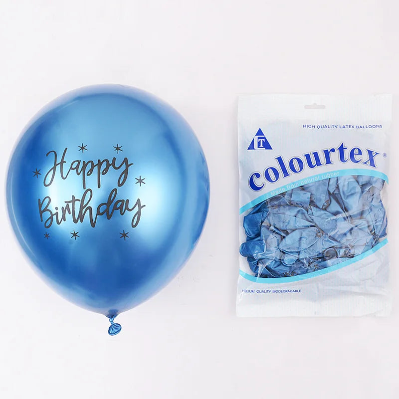 בלוני כרום עם הדפס "Happy Birthday" – 7 צבעים, 10 עד 30 – תמונה 12