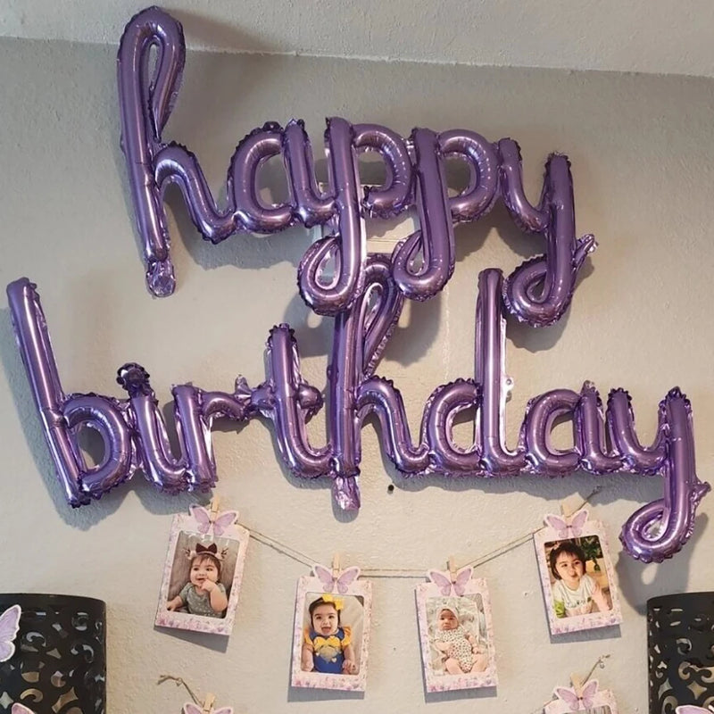 בלון "happy birthday" בכתב יד – 7 צבעים