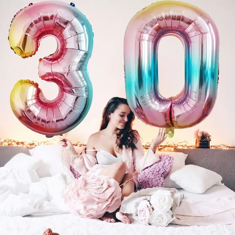 בלון ספרה ענק 100 ס״מ – רוז גולד, זהב, כסף, ורוד או כחול – תמונה 2