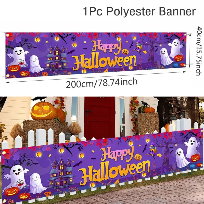 באנר בד "Happy Halloween" לגדר ולקיר – 200 ס״מ, דגמים לבחירה – תמונה 6