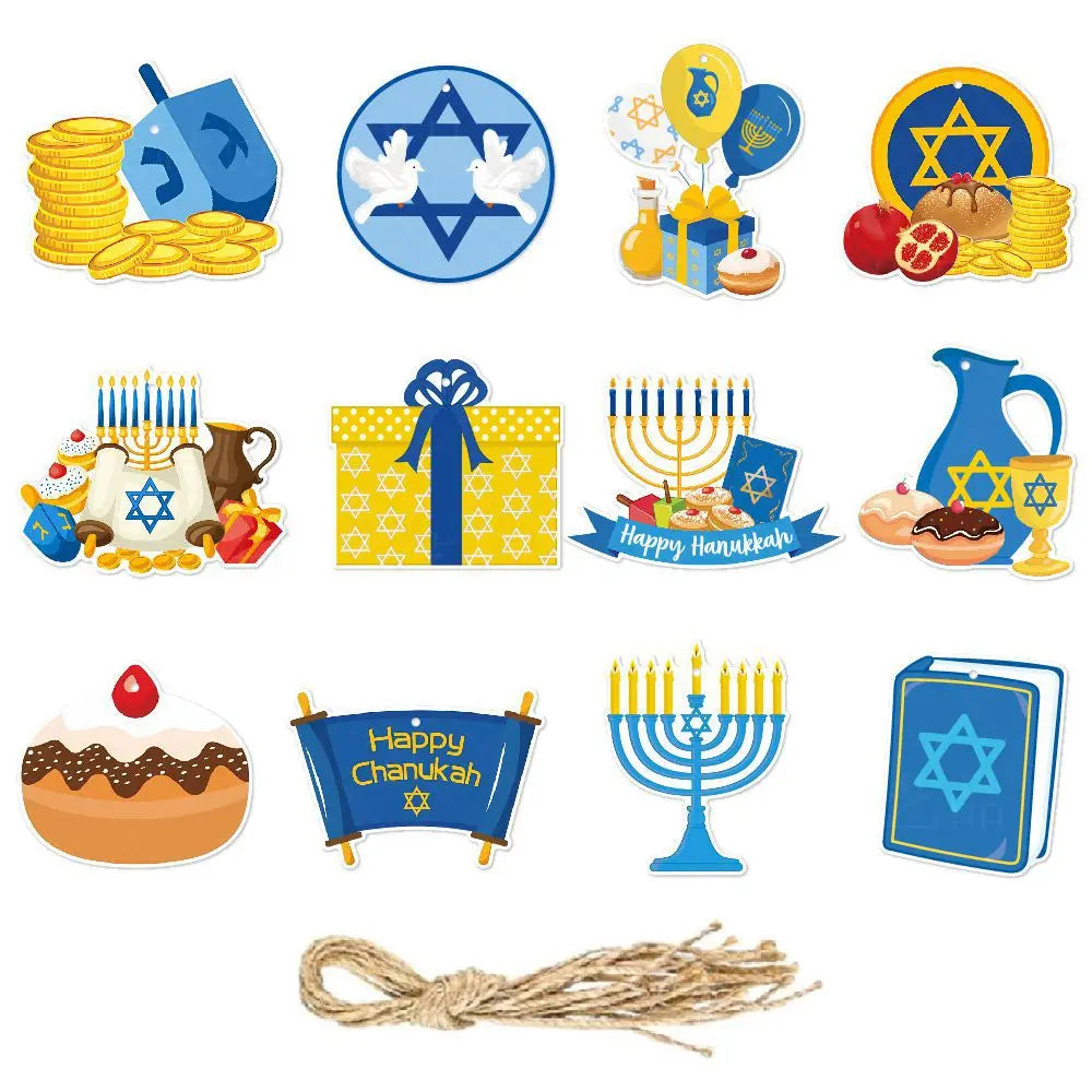 ספירלות וקישוטי תלייה לחנוכה – סביבון, כד שמן, סופגניה ועוד – תמונה 2