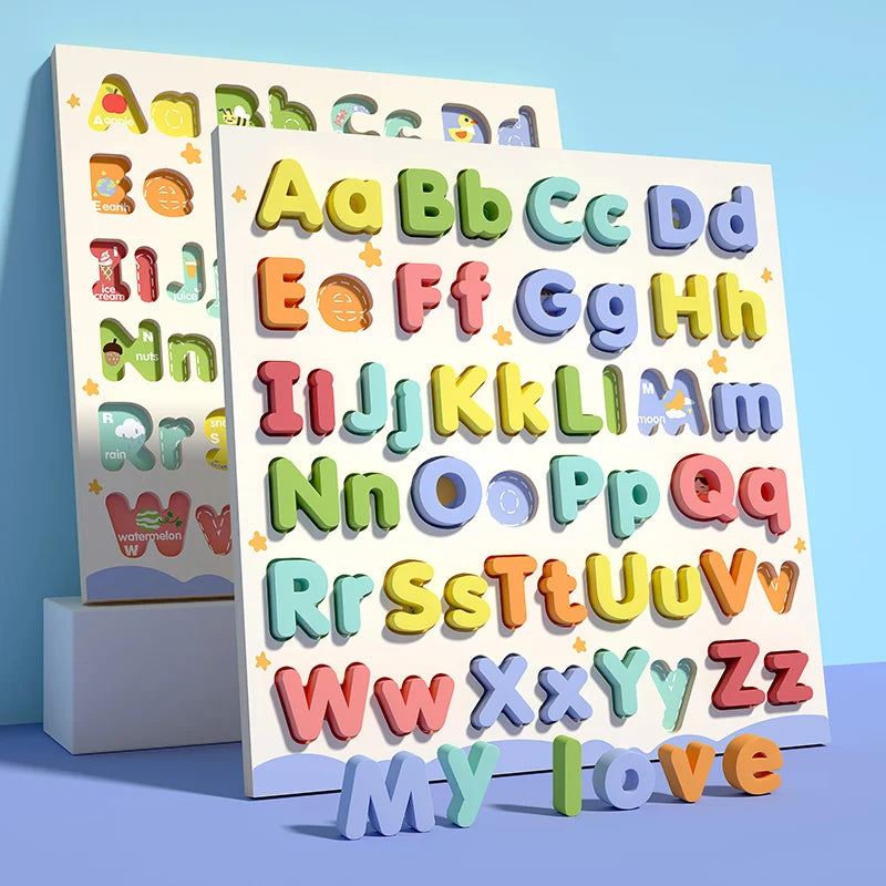 פאזל אותיות ABC מעץ – גדולות וקטנות – תמונה 2