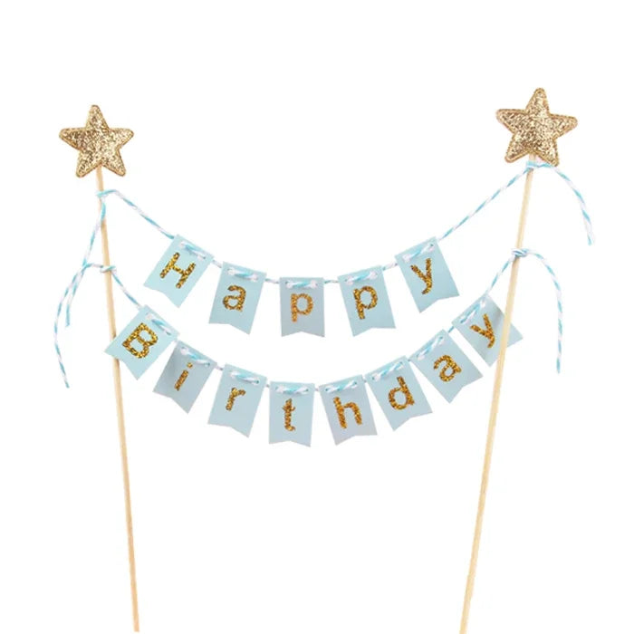 טופר דגלוני "Happy Birthday" לעוגה – 7 עיצובים – תמונה 7
