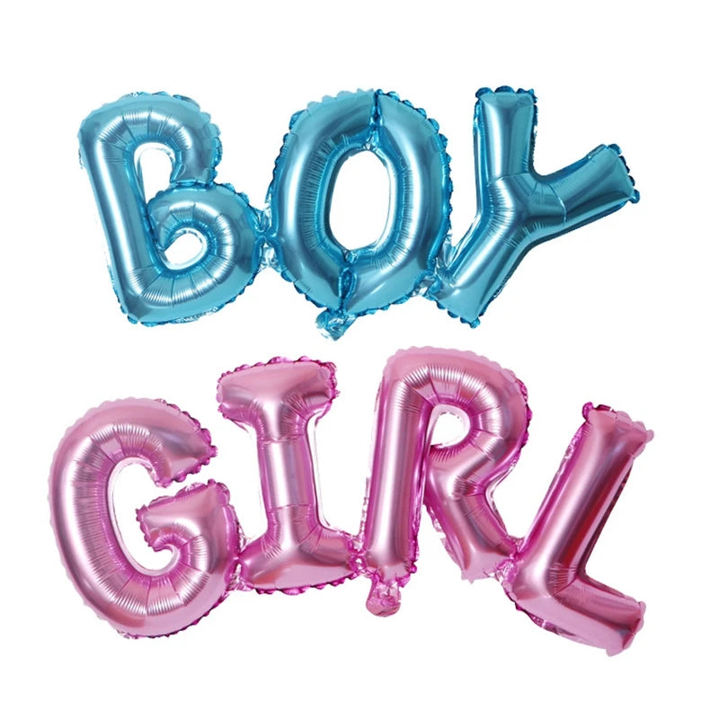 קישוטים לגילוי מין – וילון נוצץ, בלוני BOY ו-GIRL וטופר – תמונה 10