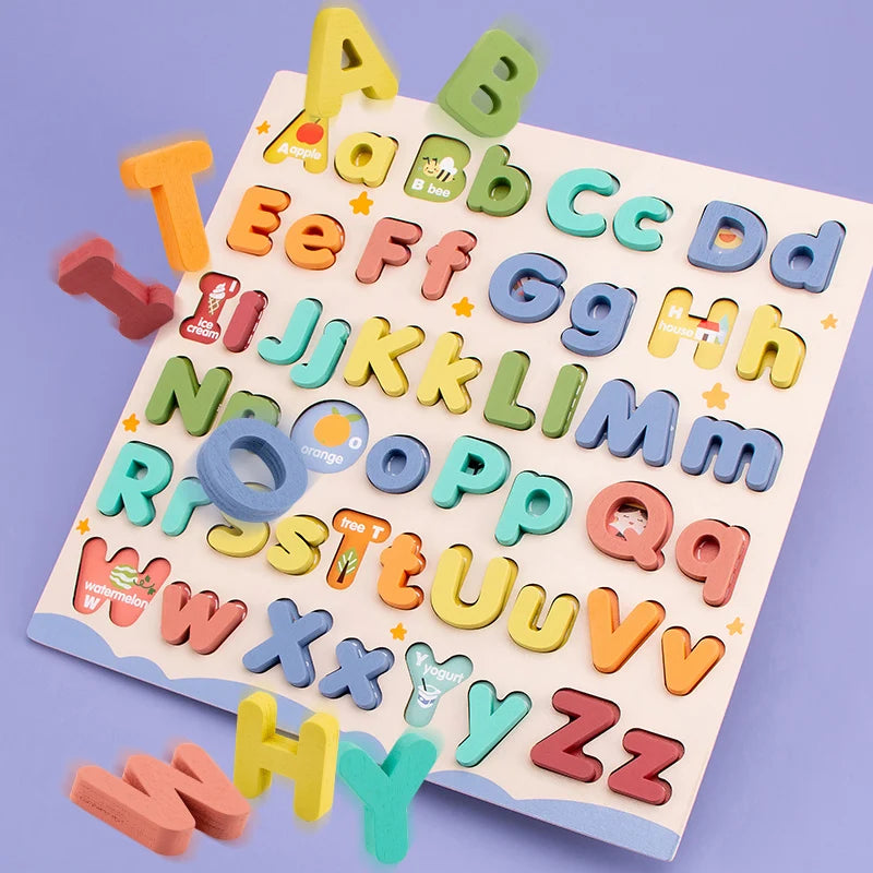 פאזל אותיות ABC מעץ – גדולות וקטנות