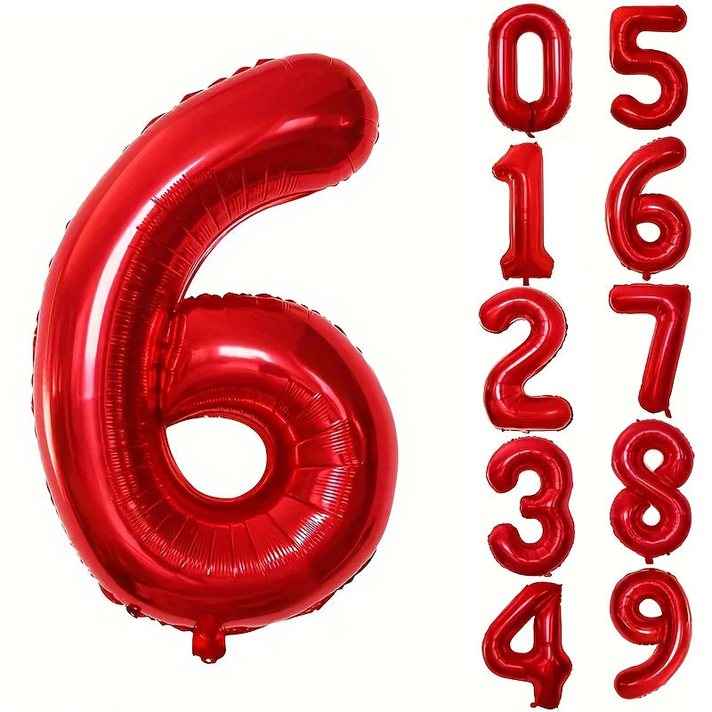 בלון ספרה אדום 80 ס״מ – ספרות 0–9 – תמונה 13