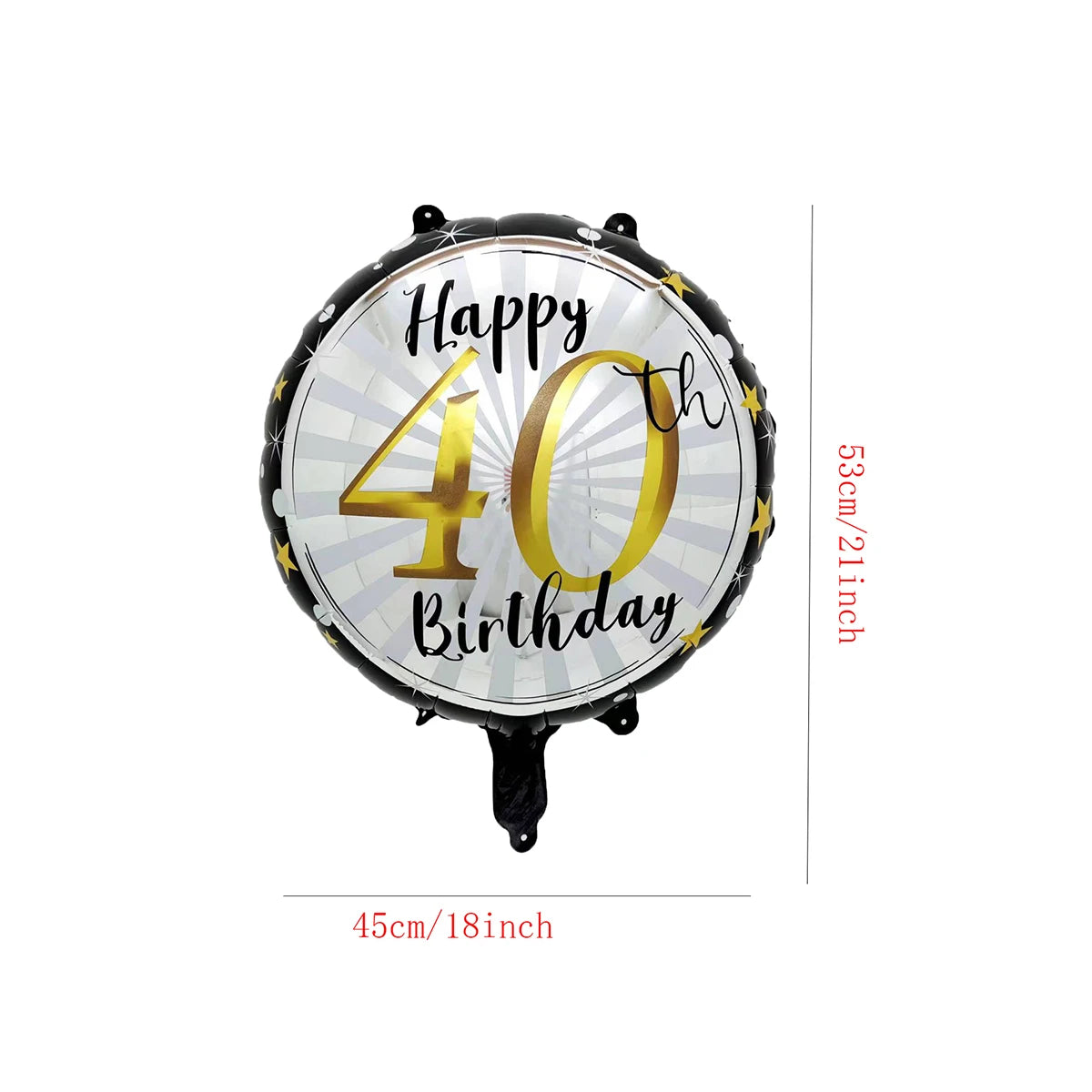 5 בלוני "Happy Birthday" ליום הולדת עגול – 21, 30, 40, 50 או 60 – תמונה 2