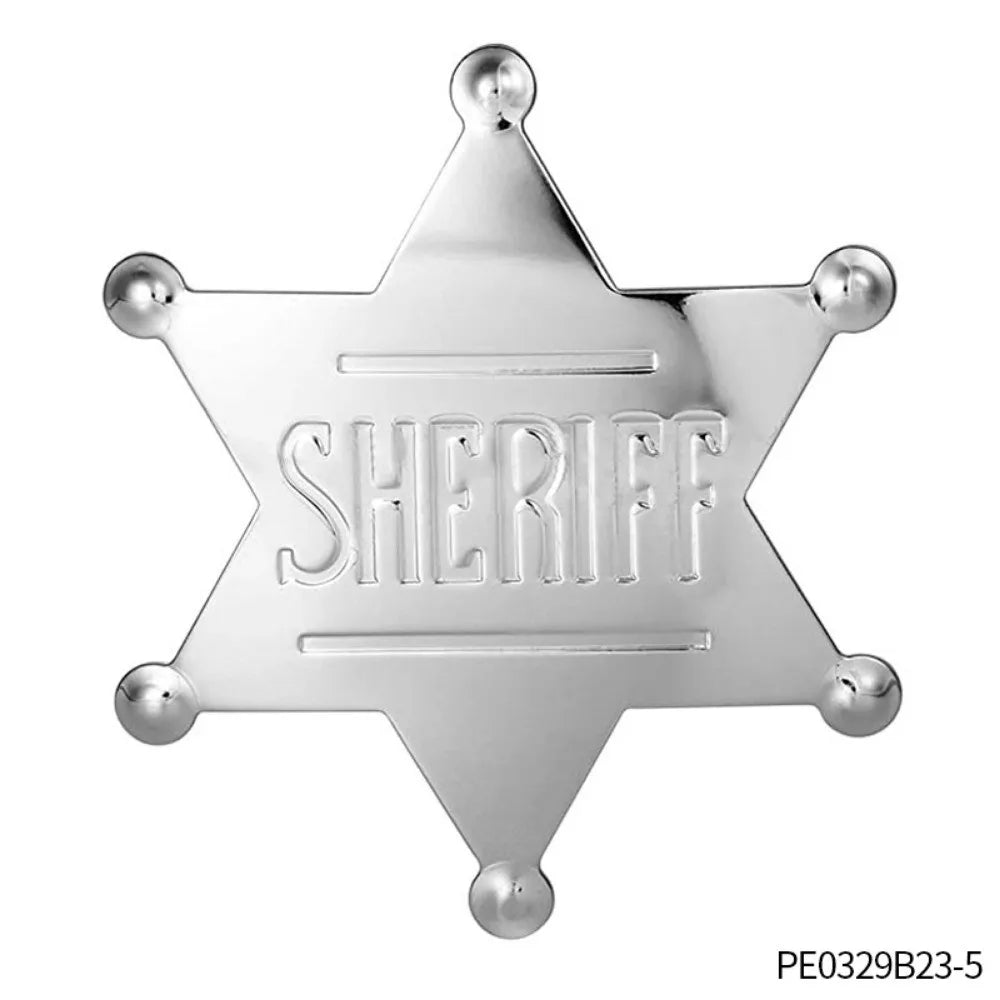 כוכב שריף מתכתי לתחפושת קאובוי – זהב או שחור – תמונה 5