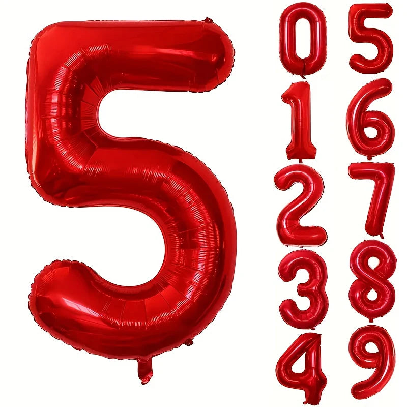 בלון ספרה אדום 80 ס״מ – ספרות 0–9 – תמונה 12