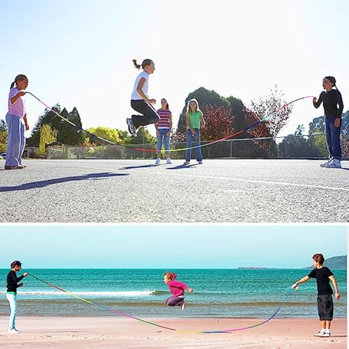 חבל קפיצה קבוצתי בצבעי הקשת – 5 מטר – תמונה 6