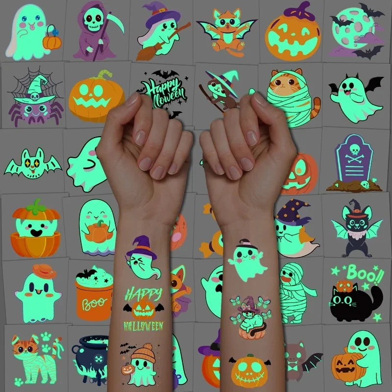 36 דפי קעקועים להאלווין שזוהרים בחושך