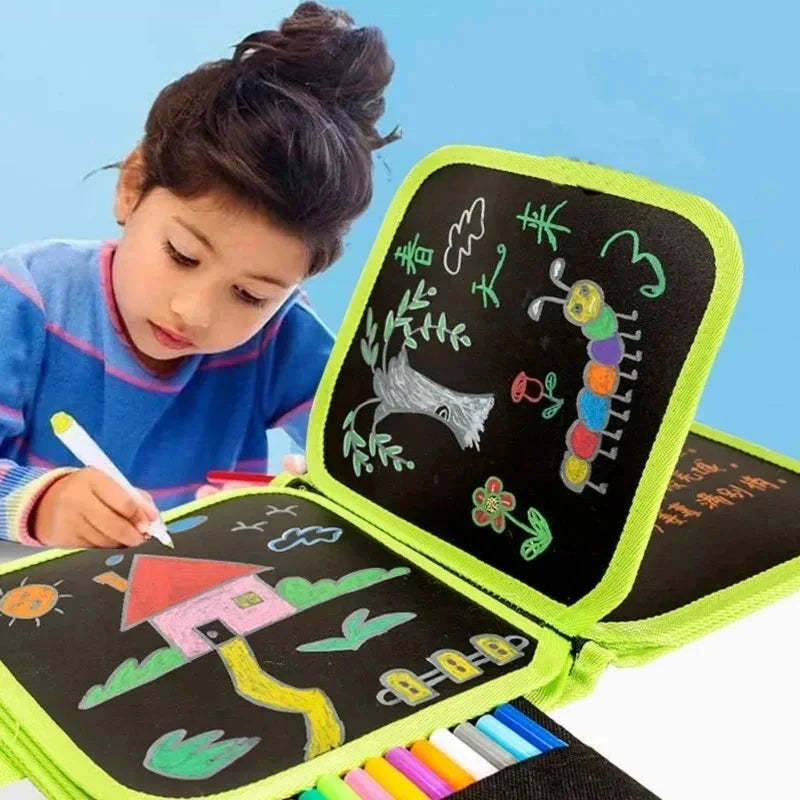 חוברת ציור מחיקה – 6 עמודי לוח עם 3 טושים